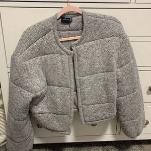 gray out from under jersey puffer